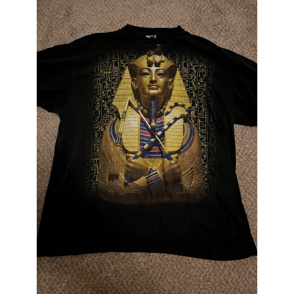 Y2K Phat Doc Mens T-Shirt 4XL Black King Tut Ancient Egypt Pharaoh Graphic Tee